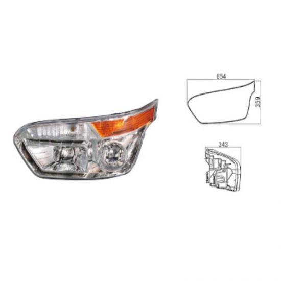 King Long bus front headlight front lamp